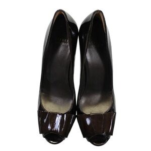 STUART WEITZMAN Bowright Peep Toe Patent Leather Heels Size 9M